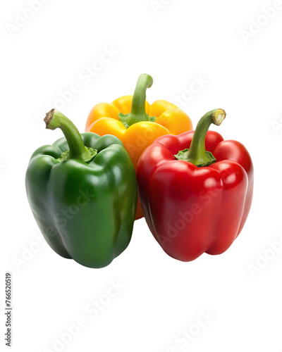 fresh sweet pepper with leaves isolated