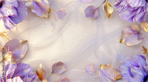 Lavender Whispers: Delicate Purple Petals Drifting on a Dreamy Silk Background, AI Generated