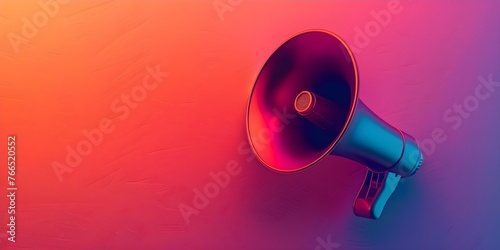 Vibrant abstract background with a megaphone ideal for product launches and marketing campaigns. Concept Product Launch, Marketing Campaign, Abstract Background, Megaphone, Vibrant Colors photo