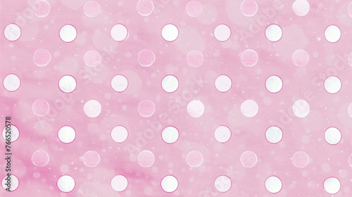 Subtle pink polka dot pattern creating a playful and cheerful backdrop for various designs and compositions.