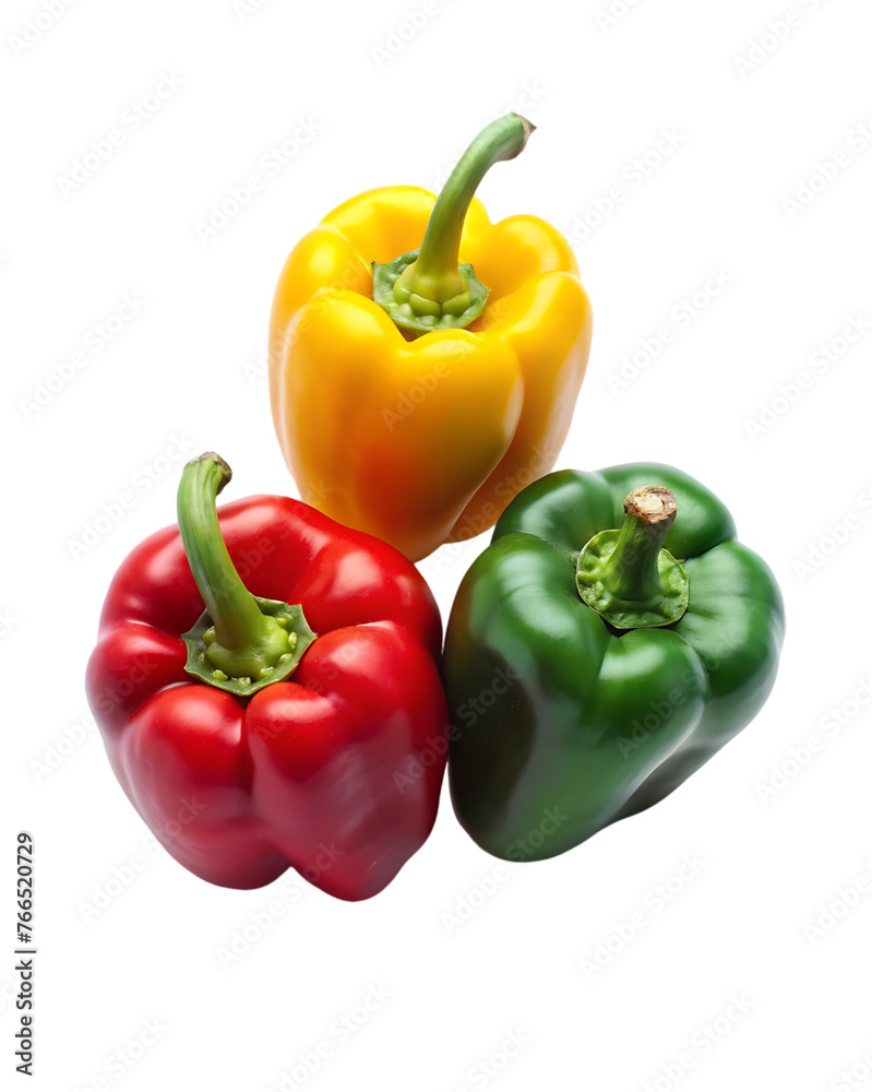 fresh sweet pepper with leaves isolated fresh sweet pepper with leaves isolated