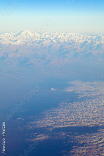 Alps mountains, view from airplane