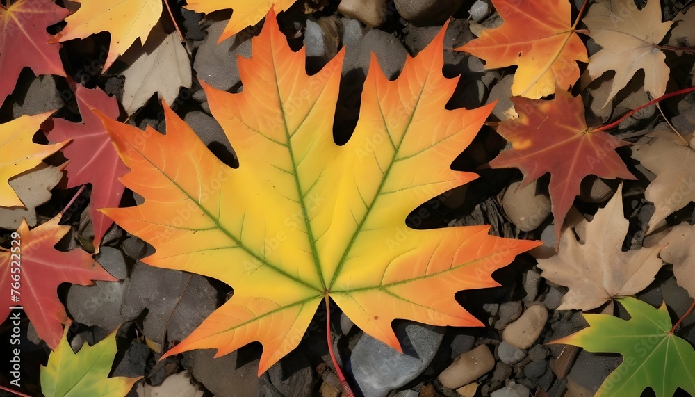 Vibrant Maple Leaf With Serrated Edges Autumn Emb Upscaled 3