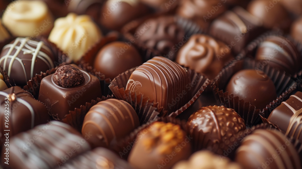 An assortment of various chocolates An assortment of various chocolates