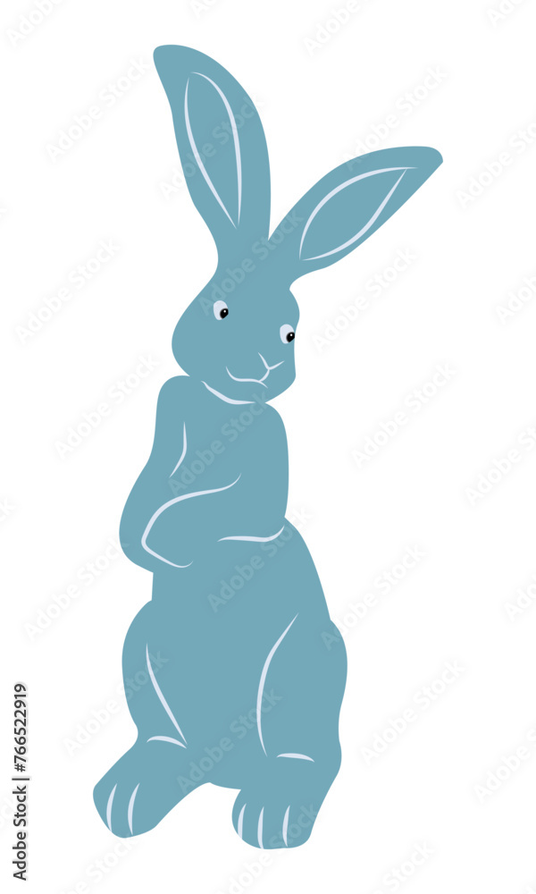 Obraz premium Blue rabbit vector figure silhouette