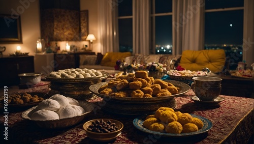The night of Eid is the first stage of the celebration  as the Eid ceremonies begin with the preparation of Eid sweets  and the house becomes as if it were a beehive to prepare for the Eid preparation