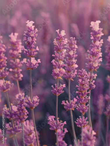 Lavender flowers in a dreamy haze.
