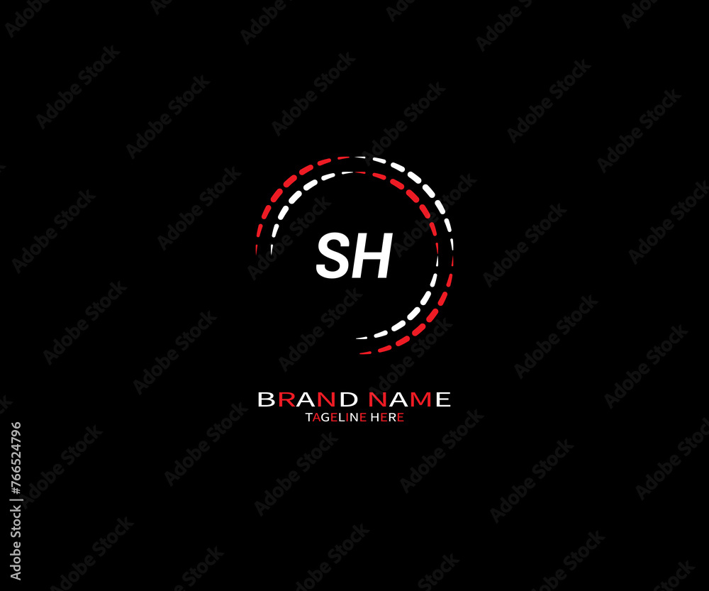 minimalist SH initial logo with simple vertical stroke line in black minimalist SH initial logo with simple vertical stroke line in black