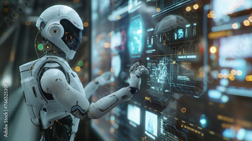 a humanoid robot colonizes an ezoplanet