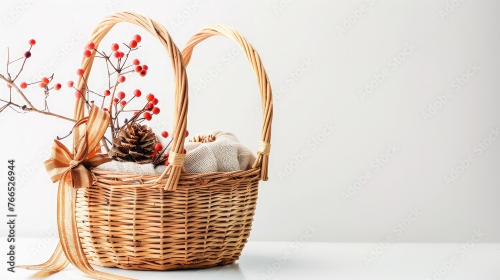 gift basket on white background