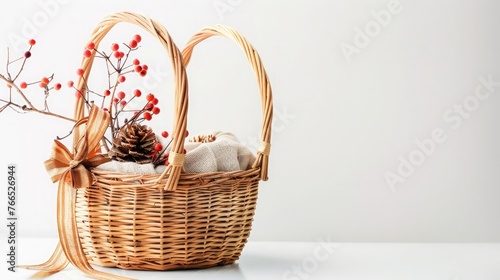 gift basket on white background