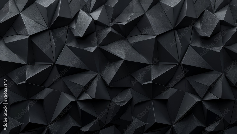 Fototapeta premium Abstract dark background with a geometric texture of black triangles for design and wallpaper