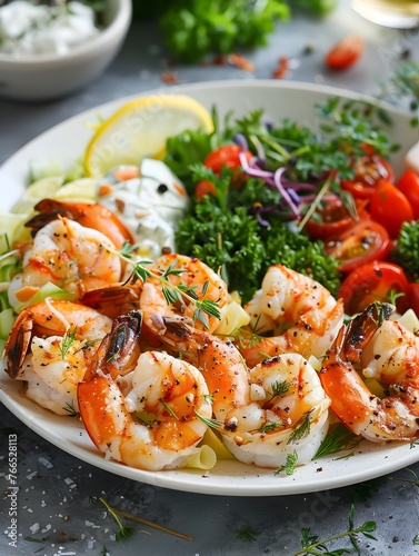 Savory Seafood Salad with Fresh Herbs and Lemon for a Healthy Gourmet Meal
