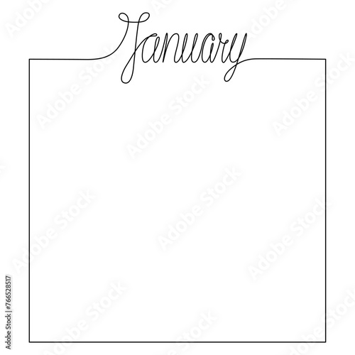 Month frame background. Hand draw illustration for print industry or design planner, daily, notebook.