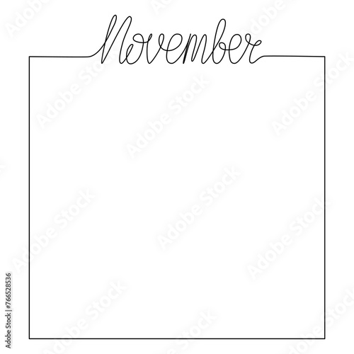 Month frame background. Hand draw illustration for print industry or design planner, daily, notebook.