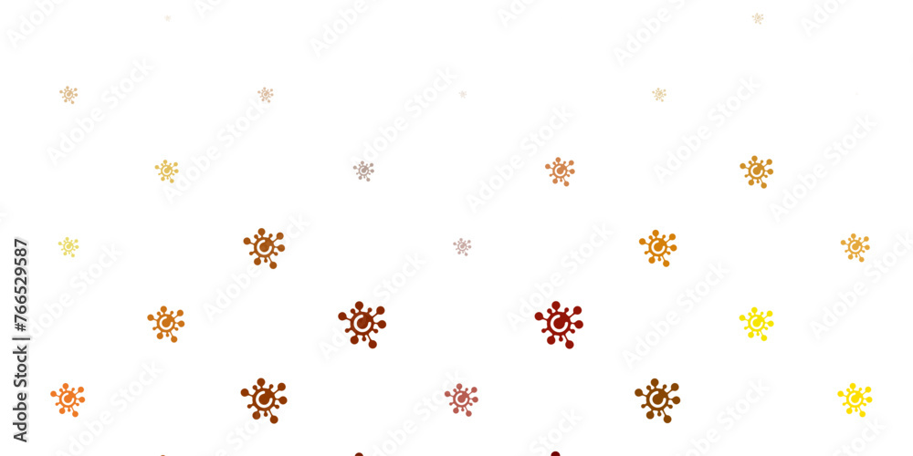 Light Green, Yellow vector pattern with coronavirus elements. Light Green, Yellow vector pattern with coronavirus elements.