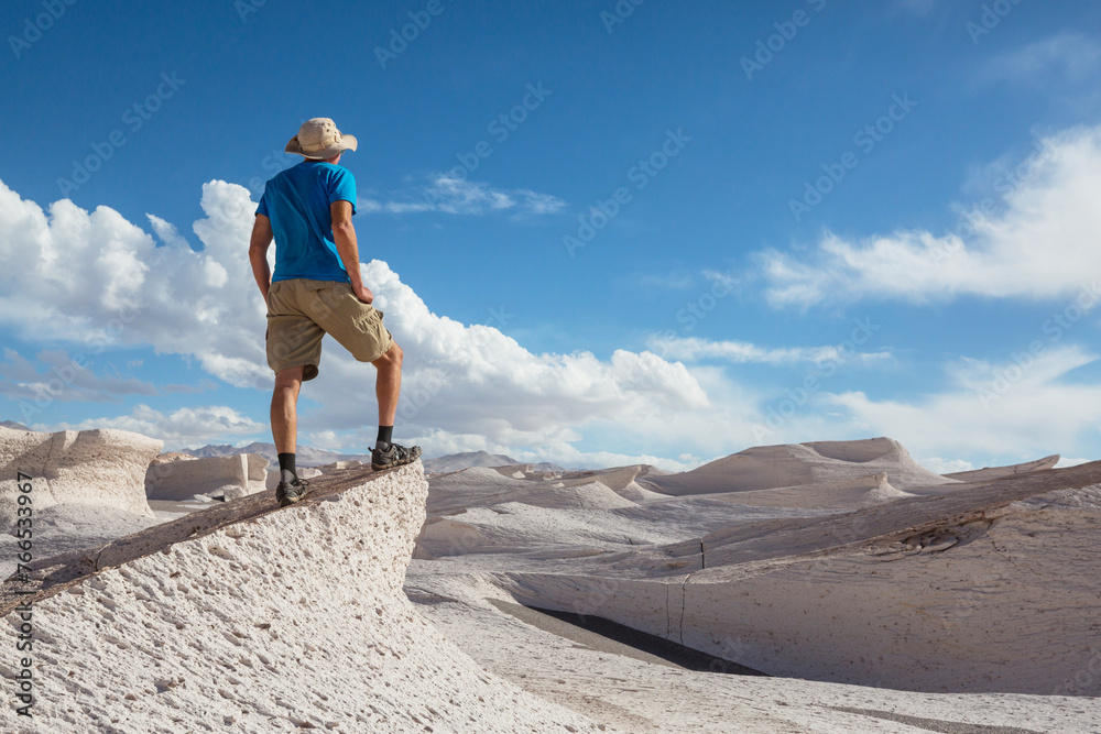 Tourist in Campo de Piedra Pomez Tourist in Campo de Piedra Pomez