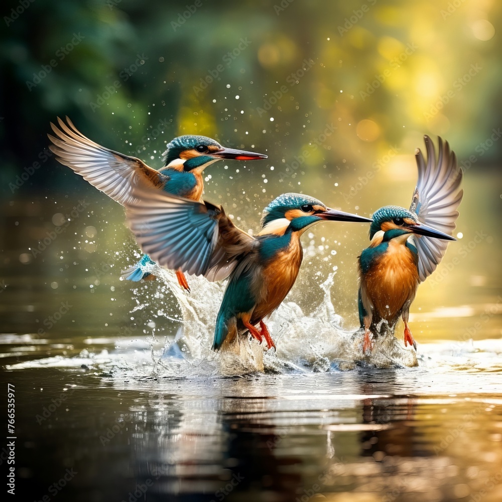 Naklejka premium Kingfisher Majesty: Mesmerizing Images of the Jewel of Waterways
