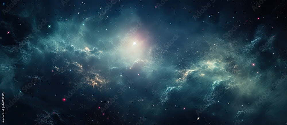 The landscape resembled a galaxy with a multitude of stars, set against an electric blue sky and fluffy cumulus clouds drifting in the atmosphere