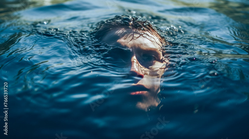 A person swims or drowns in water