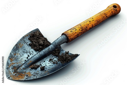 Hand tool steel shovel for working in the ground in the garden. photo