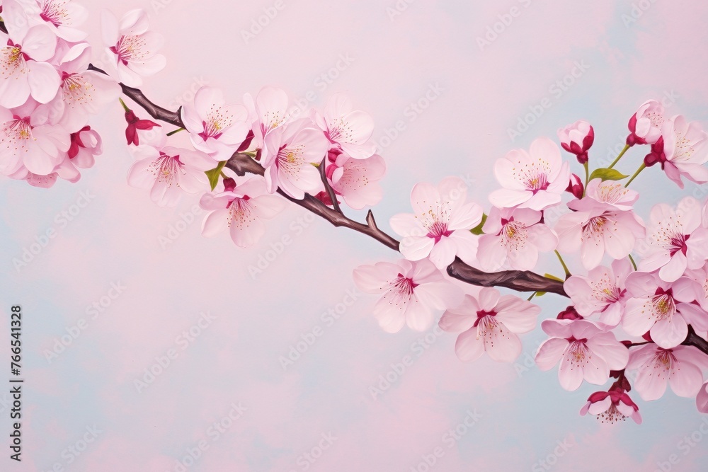 Pink sakura flowers, illustration