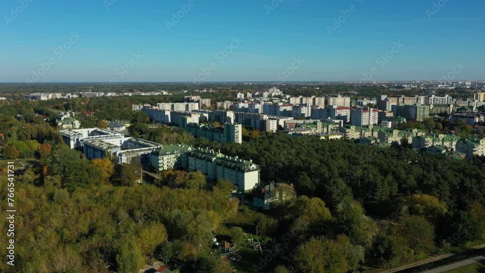 Beautiful Housing Estate Nowodwory Warsaw Aerial View Poland