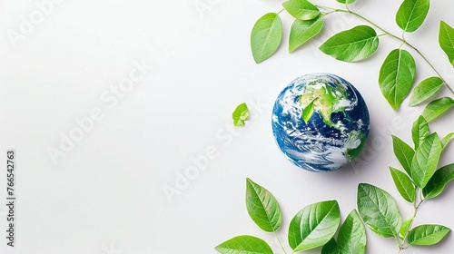 Earth day concept on white background