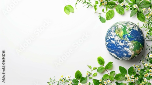 Earth day concept on white background