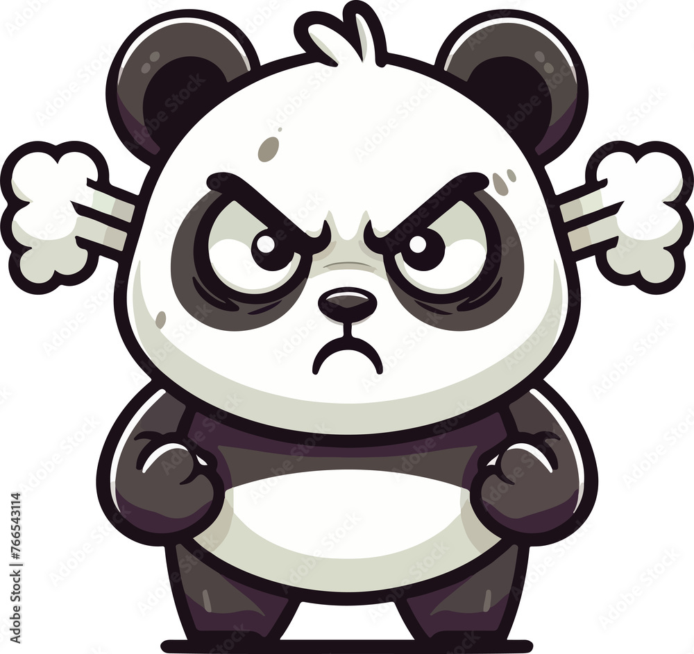 Angry cartoon panda