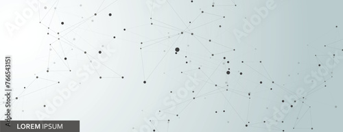 Atom element connection. Network concept symbol