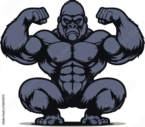 gorilla in front double biceps pose