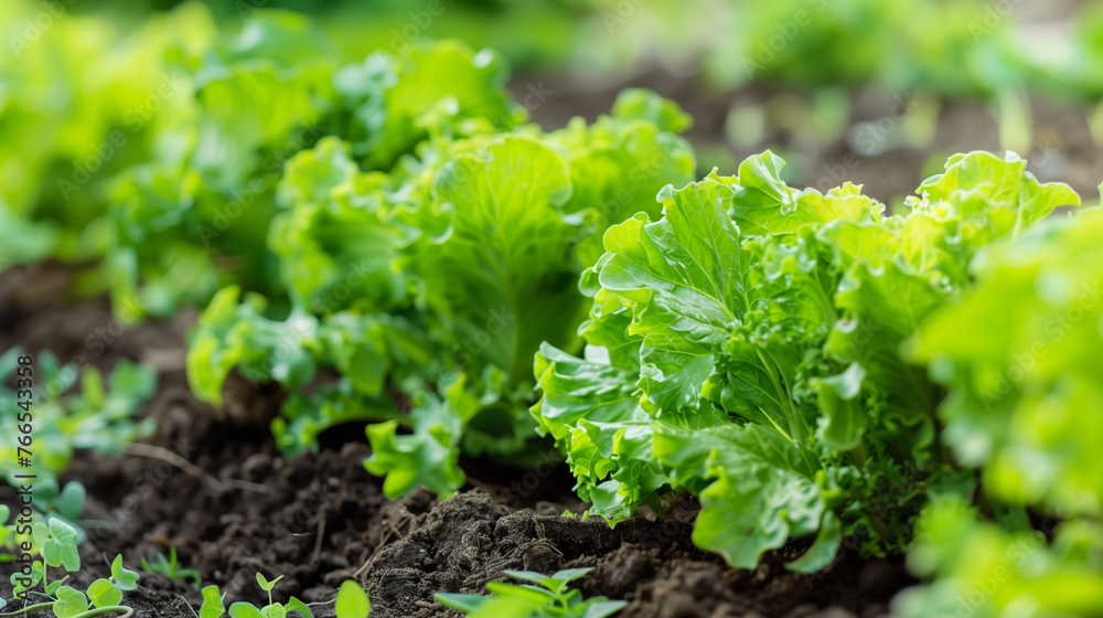 Vegetable salad lettuce beds in the garden Vegetable salad lettuce beds in the garden