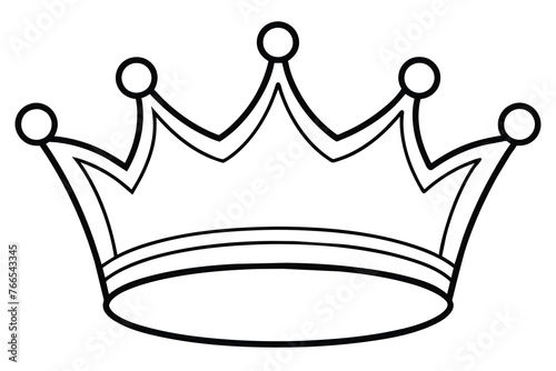 a beautiful king crown line art, vector illustration