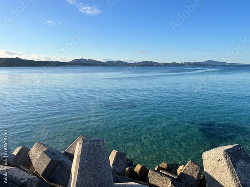 wooden pier on the lake okinawa nago photo