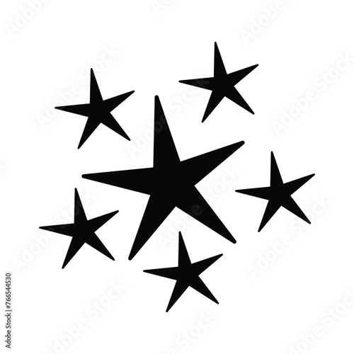Constellation, decoration, stars icon. Black vector graphics.