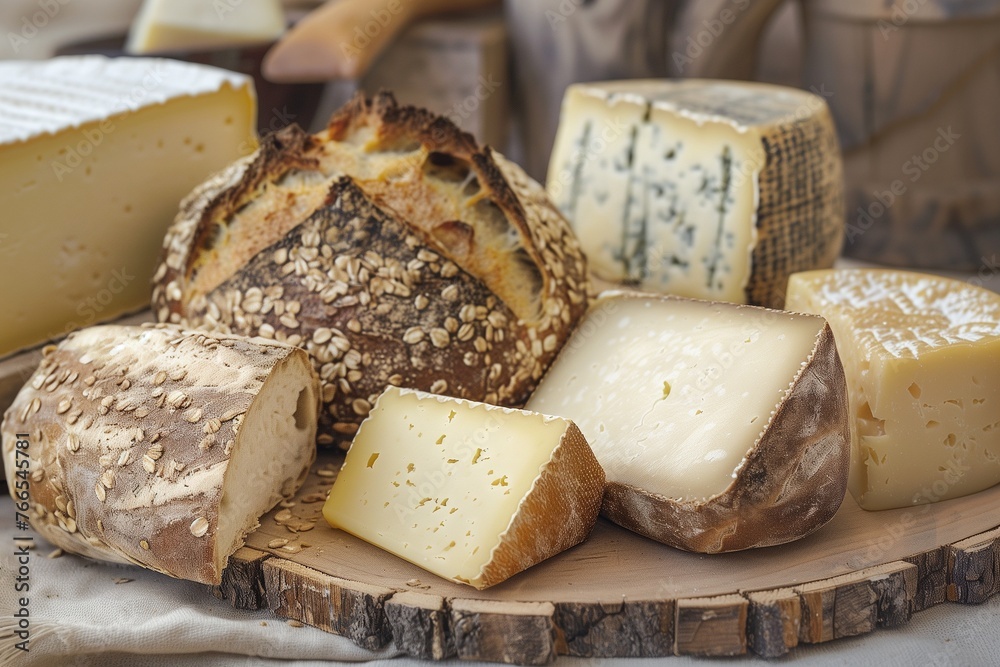 Earth Day Feast: Handcrafted Sourdough Loaves and Organic Cheeses on Reclaimed Wood Earth Day Feast: Handcrafted Sourdough Loaves and Organic Cheeses on Reclaimed Wood