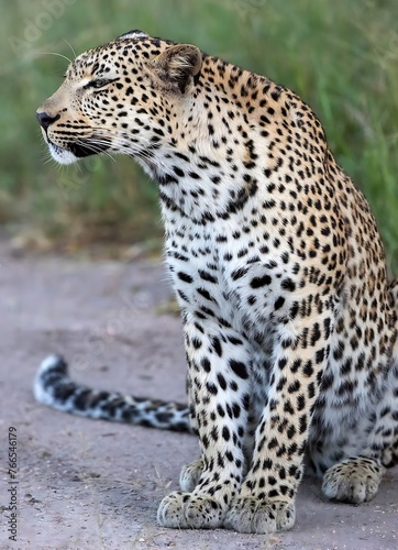 African leopard looking to the left