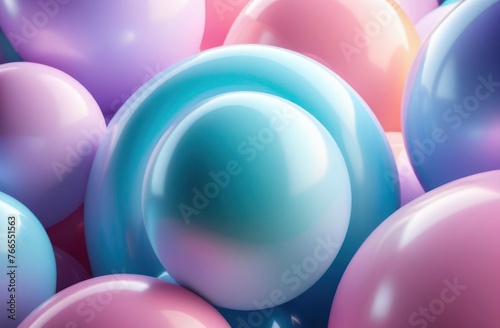 Flat lay of many abstract inflatable bubbly 3d curves and lines, pastel colors. photo