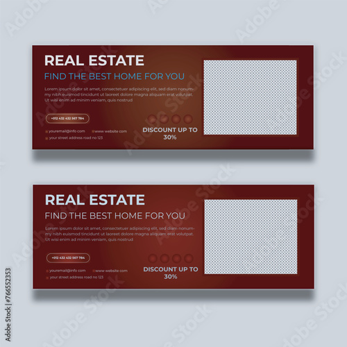 real estate Facebook cover design template , 
modern abstract flat corporate real estate Facebook cover design 

