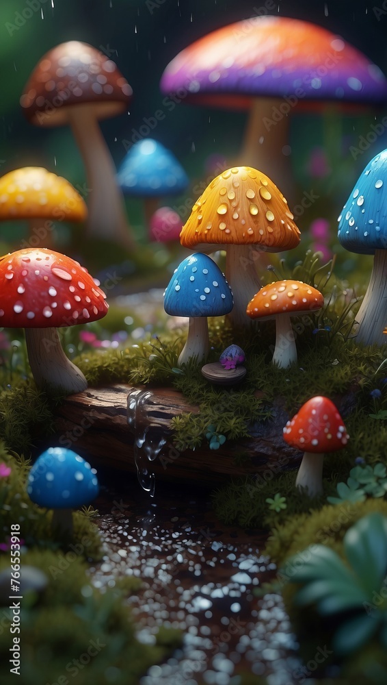 Rain in a magical forest Rain in a magical forest