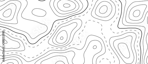  Abstract topographic map patterns, topography line map. The black on white contours topography stylized height of the lines. cotour map and line terrain path. Linear graphics. Vector illustration. © pixel ground