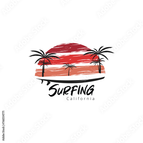 Surfing logo. Summer Surfing Illustration design vector © Nur