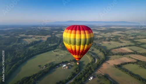Tranquil Photorealistic Hot Air Balloon Floating Upscaled 2