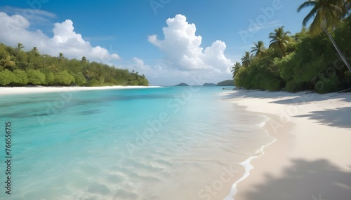 Tranquil Sandy Beach With Crystal Clear Turquoise Upscaled 3