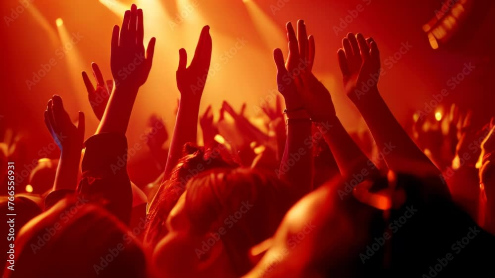 slow motion video of Hands Raised at a Live Music Concert slow motion video of Hands Raised at a Live Music Concert