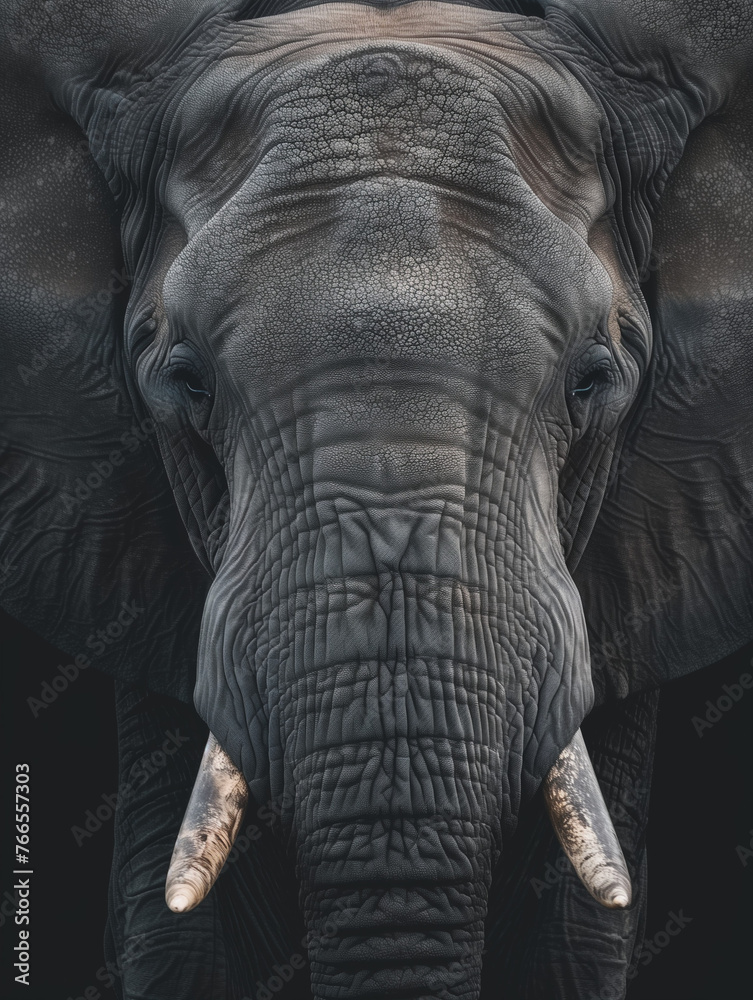 A Close Up Detailed Photo of an Elephant's Face