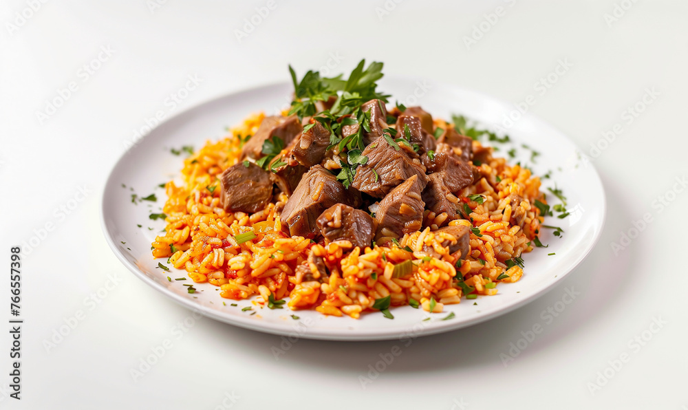 Savor the Flavor: Delicious Pilaf with Meat for Lunch Savor the Flavor: Delicious Pilaf with Meat for Lunch
