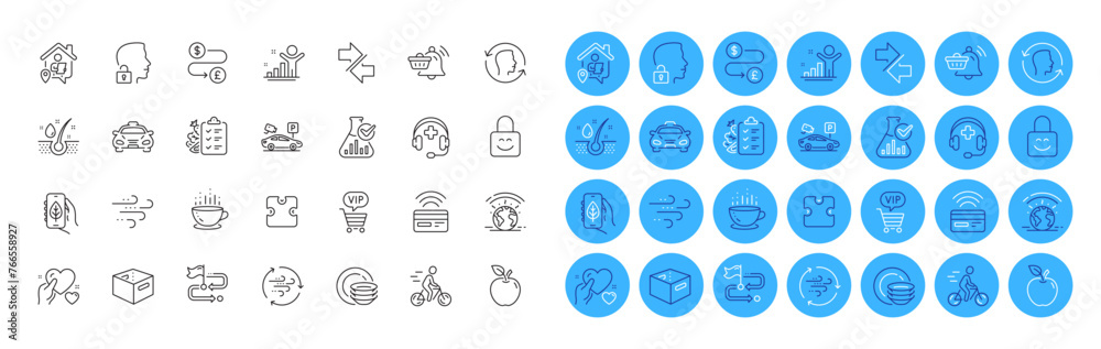 Coffee cup, Money transfer and Medical support line icons pack. Ecology app, Taxi, Synchronize web icon. Notification cart, Wind energy, Windy weather pictogram. Contactless payment. Vector Coffee cup, Money transfer and Medical support line icons pack. Ecology app, Taxi, Synchronize web icon. Notification cart, Wind energy, Windy weather pictogram. Contactless payment. Vector