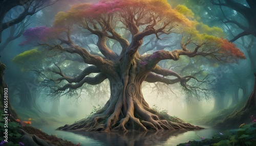 Surreal Tree Of Life Magical Roots Ethereal Bran Upscaled 3 photo